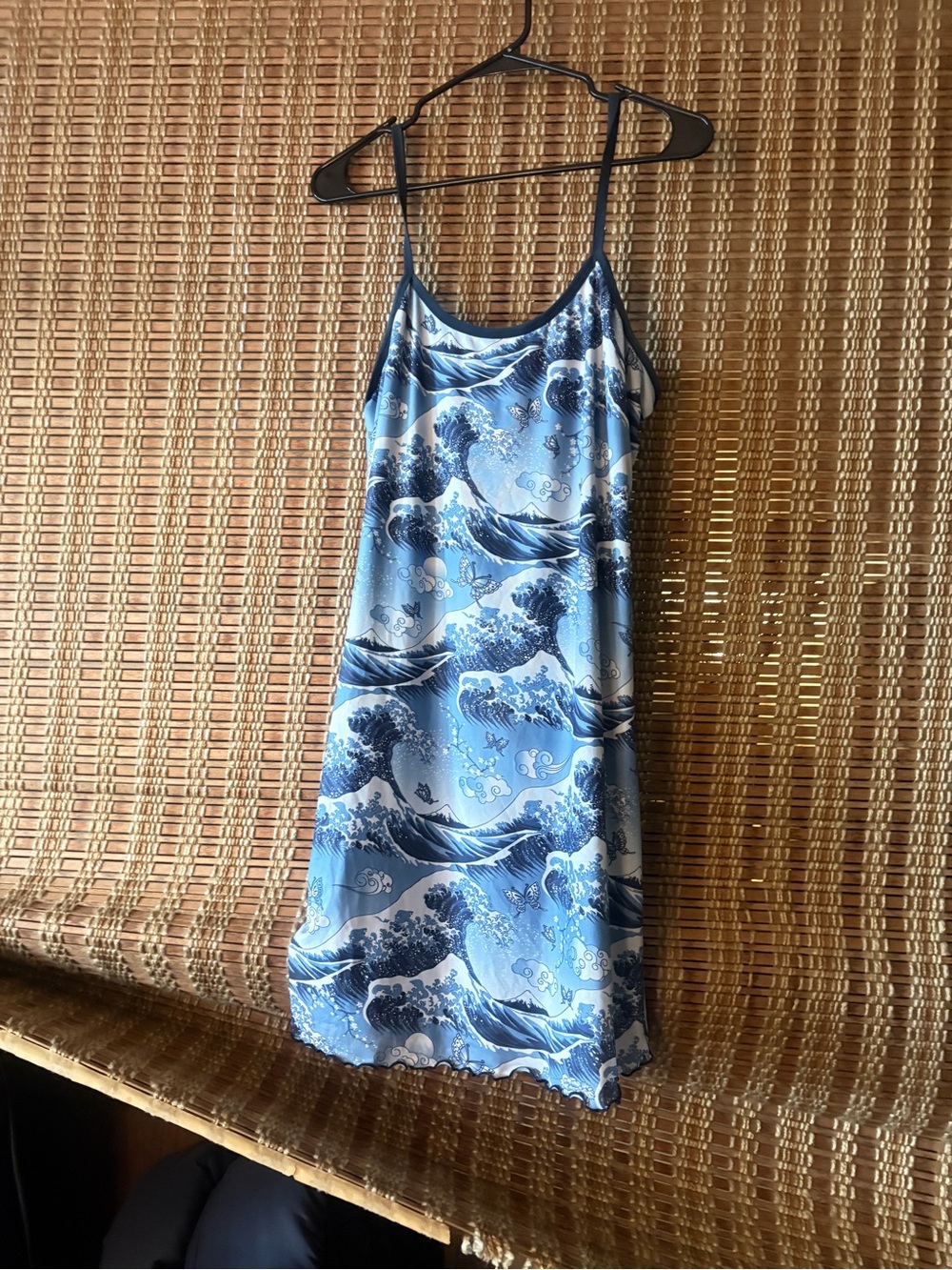 Dolls Kill Blue Wave Print Mini Slip Dress